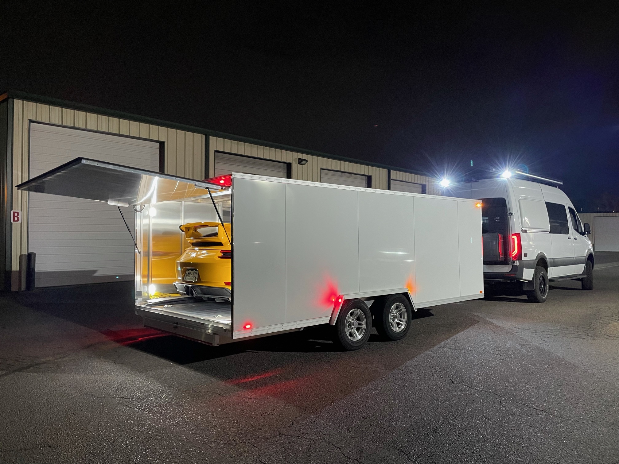 Enclosed trailer side profile view